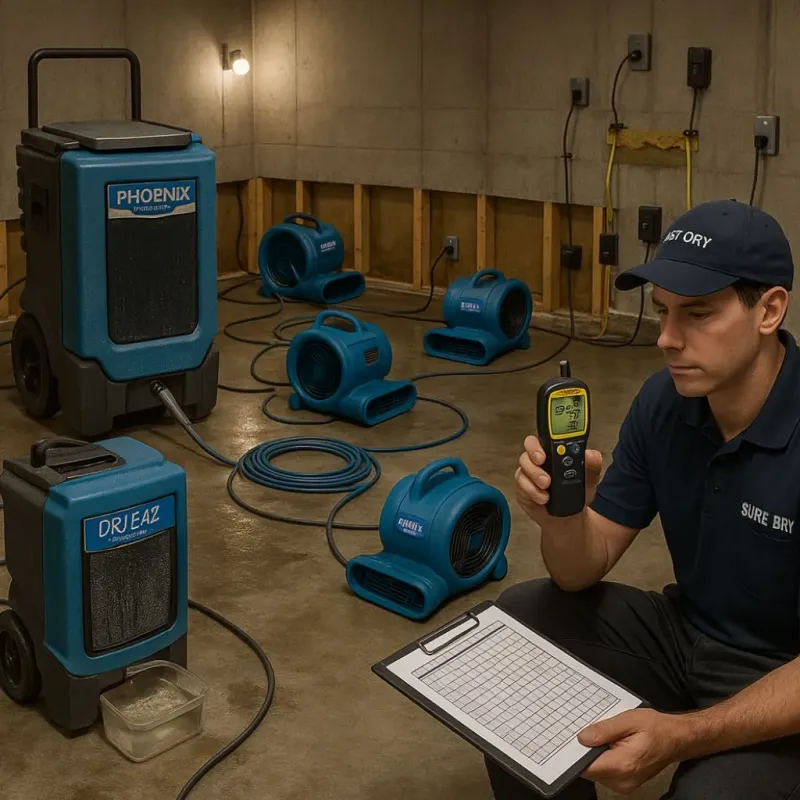 Structural Drying and Dehumidification process in Rusk County, TX